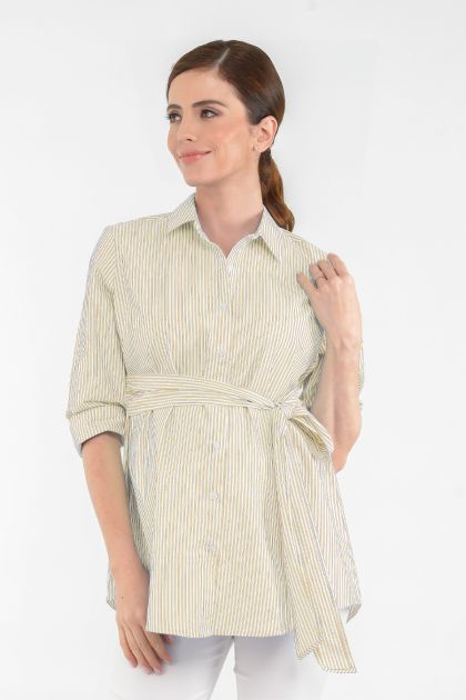 Tie Front Maternity Shirt
