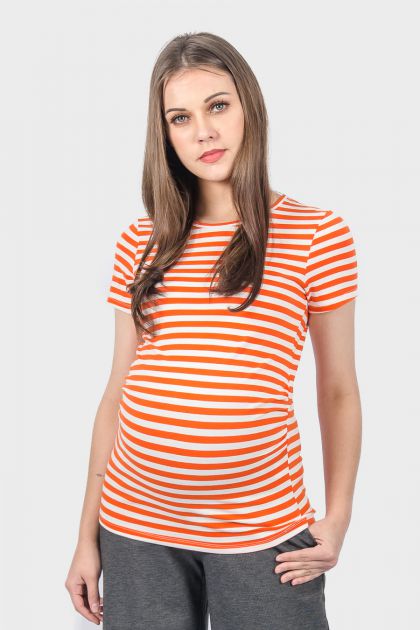Stripes Perfect Fit S/S R-Neck Maternity Top