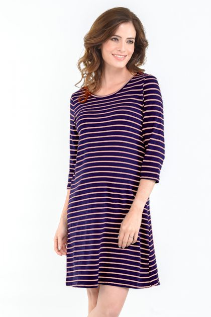 Striped Maternity Sleepwear Dress