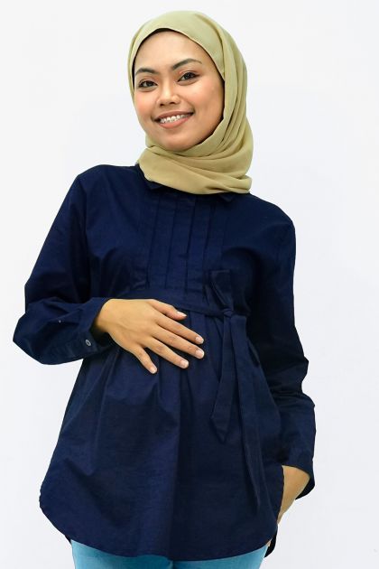 Front Pleated Maternity Shirt