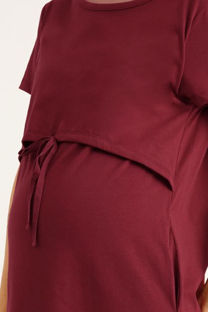 Maternity Drawstring Nursing Dress