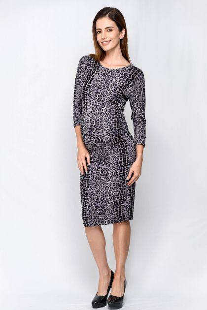 Dolman Sleeve Maternity Midi Dress